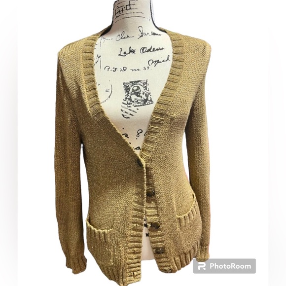 J. Crew Sweaters - J. Crew Metallic sparkle womens cardigan sweater tan s